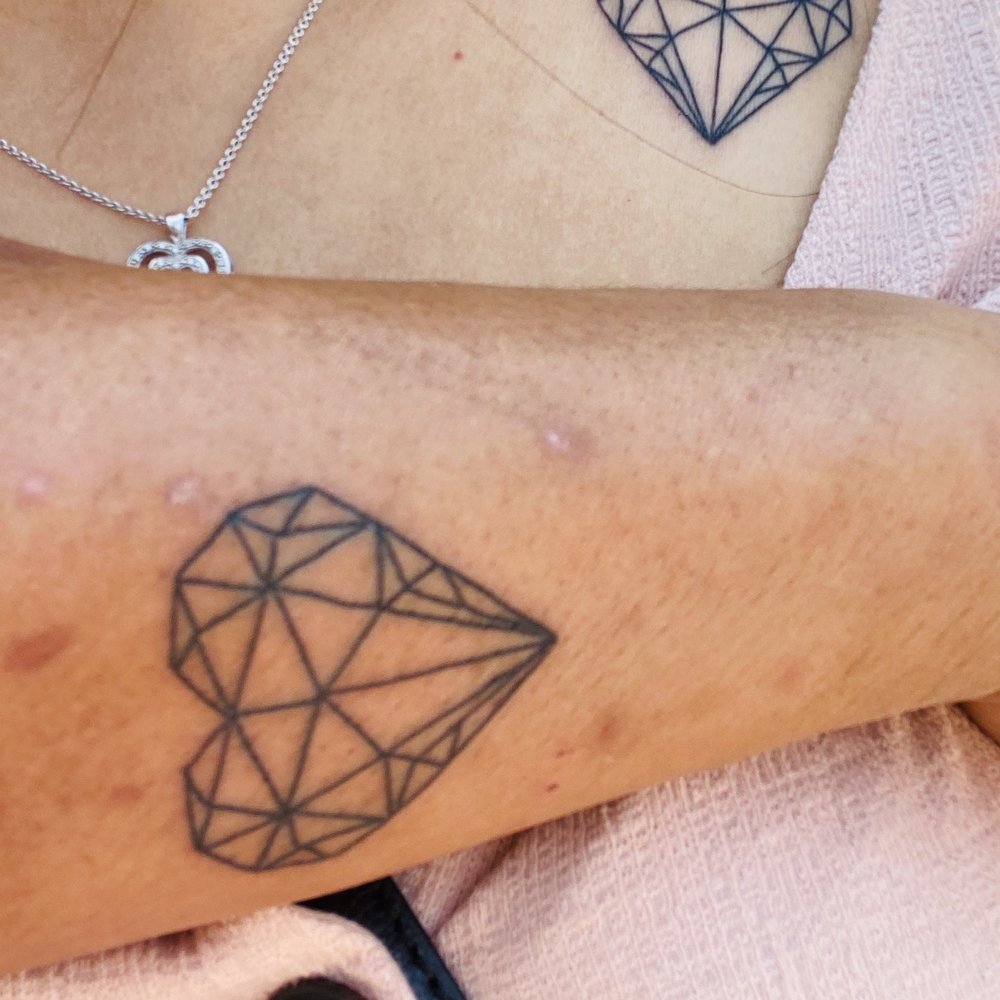 South Lake Tattoo - Matching Geometric Heart with my Husband Tattooed By Noah - Tattoo Near Me - Stateline, Nevada South Lake Tattoo - Matching Geometric Heart with my Husband Tattooed By Noah - Tattoo Near Me - Stateline, Nevada
