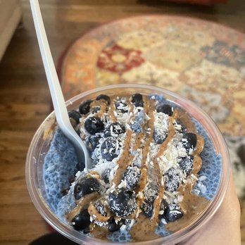 BOOMCHIA - Coconut base, chocolate granola, spirulina-infused chia pudding, blueberries, coconut, and nut butter - all for just $8! - Juice Bars & Smoothies Near Me - Montclair, New Jersey BOOMCHIA - Coconut base, chocolate granola, spirulina-infused chia pudding, blueberries, coconut, and nut butter - all for just $8! - Juice Bars & Smoothies Near Me - Montclair, New Jersey