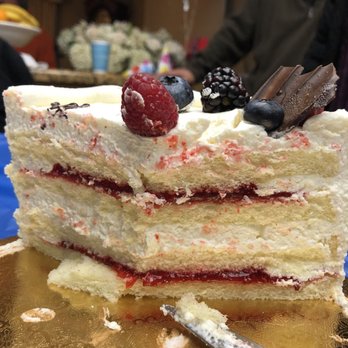 Angel Maid Bakery - Inside of raspberry chiffon cake - delicious and light and fluffy - Bakeries Near Me - Los Angeles, California Angel Maid Bakery - Inside of raspberry chiffon cake - delicious and light and fluffy - Bakeries Near Me - Los Angeles, California