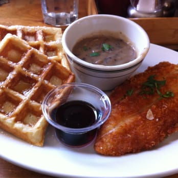 Eats - Chicken & waffles w/ gravy on the side - American Near Me - San Francisco, California