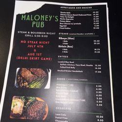 Maloney's Pub - Steak night