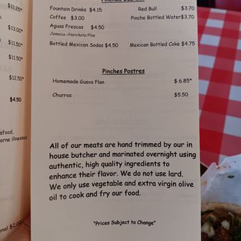 Pinches Tacos - Menu - Mexican Near Me - Culver City, California Pinches Tacos - Menu - Mexican Near Me - Culver City, California
