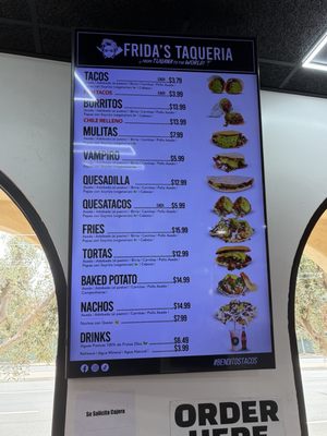 Menu photo 1 Frida's Taquería San Marcos, CA Menu photo 1 Frida's Taquería San Marcos, CA