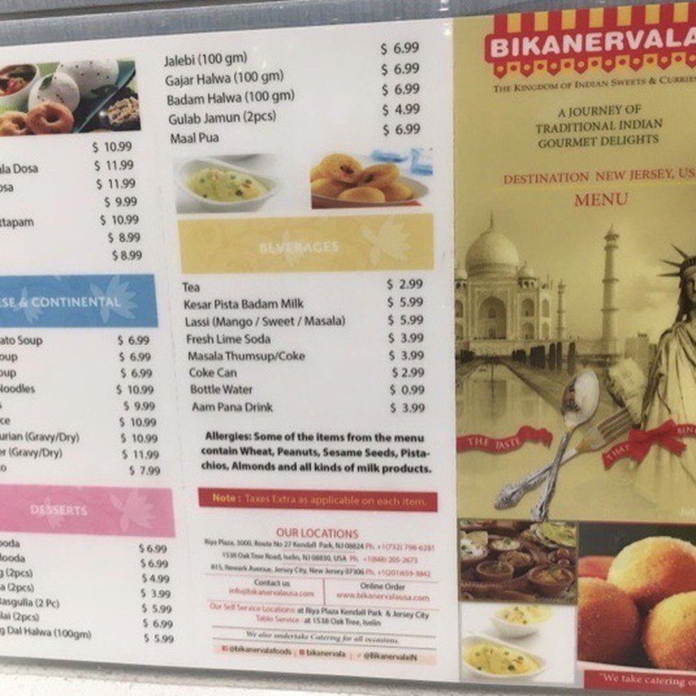 Bikanervala - Menu -1 (November 2022) - Indian Near Me - Iselin, New Jersey Bikanervala - Menu -1 (November 2022) - Indian Near Me - Iselin, New Jersey