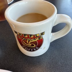 Waffle House - Fairview - Breakfast sandwich with a cup of hot coffee.