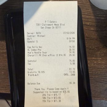 PT Eatery - We simply expected a reasonable level of service in return - Vietnamese Near Me - San Diego, California PT Eatery - We simply expected a reasonable level of service in return - Vietnamese Near Me - San Diego, California