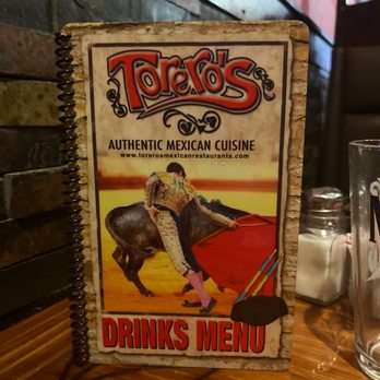 Torero's Mexican Restaurant - Front of menu - Mexican Near Me - Cary, North Carolina