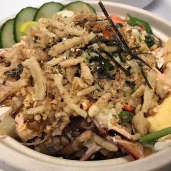 Poke & Hibachi - My bowl - 7/10/19 : I love the squid, crab and crab salad as my proteins over brown rice & spring mix. - Poke Near Me - Buford, Georgia Poke & Hibachi - My bowl - 7/10/19 : I love the squid, crab and crab salad as my proteins over brown rice & spring mix. - Poke Near Me - Buford, Georgia
