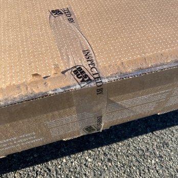 Best Buy - Fullerton - Close up of the middle of the box of the visually inspected "NEW" Samsung CU7000 I received from Best Buy in Fullerton - Electronics Near Me - Fullerton, California Best Buy - Fullerton - Close up of the middle of the box of the visually inspected "NEW" Samsung CU7000 I received from Best Buy in Fullerton - Electronics Near Me - Fullerton, California