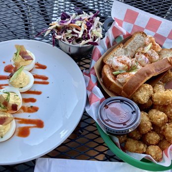 The Cavalier - Deviled Eggs, Shrimp Roll, Tater Tots, Cajun Slaw - Pubs Near Me - Austin, Texas The Cavalier - Deviled Eggs, Shrimp Roll, Tater Tots, Cajun Slaw - Pubs Near Me - Austin, Texas