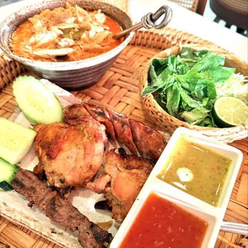Nok’s Kitchen - BBQ Mixed Combo & Ka Tee Chicken - Laotian Near Me - Westminster, California