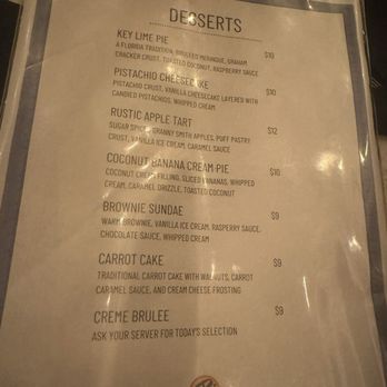 JB's on the Beach - Dessert menu - Seafood Near Me - Deerfield Beach, Florida