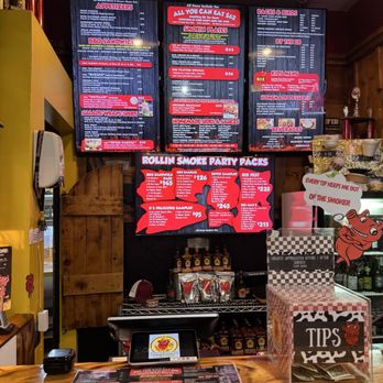 Rollin Smoke Barbeque - Front counter with menu board - Barbeque Near Me - Las Vegas, Nevada Rollin Smoke Barbeque - Front counter with menu board - Barbeque Near Me - Las Vegas, Nevada