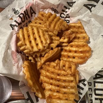 Aloha Beer - Waffle fries (half eaten) - Breweries Near Me - Honolulu, Hawaii Aloha Beer - Waffle fries (half eaten) - Breweries Near Me - Honolulu, Hawaii
