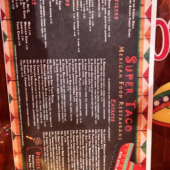 Super Taco - Menu lunch/dinner - Mexican Near Me - Marble Falls, Texas