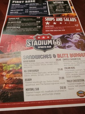 Menu photo 1 Stadium 66 Albuquerque, NM