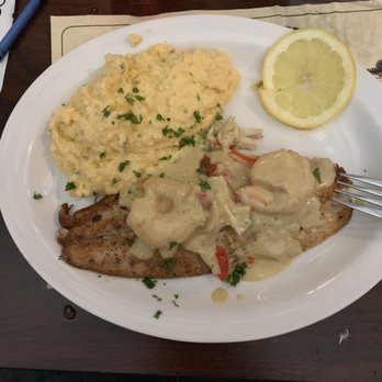 Warehouse No. 1 Restaurant - Redfish Supreme w/jalapeño cheddar grits - Seafood Near Me - Monroe, Louisiana