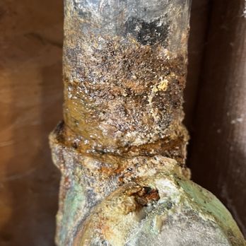 Friendly Fire Systems - Before repair. Eroded black steel pipe/valve connection area. - Fire Protection Services Near Me - Stockton, California