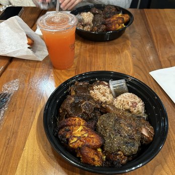 Back A Yard - Jerk Chicken & Beef Oxtails combo with Festival bread and Guava juice - Caribbean Near Me - San Jose, California