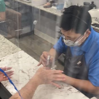 Fancy Nails - plastic dividers between client & staff - Nail Salons Near Me - Boynton Beach, Florida