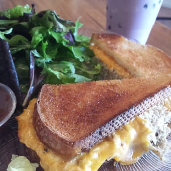 Caffe Aroma - Tuna melt with salad and taro boba - Coffee & Tea Near Me - Newbury Park, California Caffe Aroma - Tuna melt with salad and taro boba - Coffee & Tea Near Me - Newbury Park, California