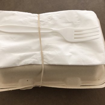 Chopped Halal Grill - Wrapped it up real nicely for me. Nice little improvement on the regular jumble of forks and napkins at the bottom of the bag. - Halal Near Me - Richardson, Texas