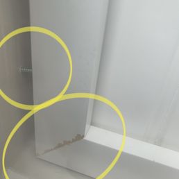 Poor installation. Exposed untreated wood Poor installation. Exposed untreated wood