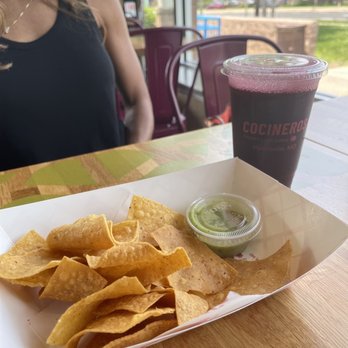 Cocineros - Chips and hibiscus drink - Latin American Near Me - Hyattsville, Maryland
