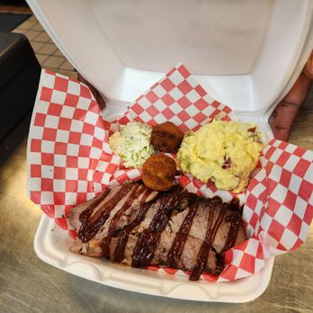 Chop Shop BBQ & Grill - Beef brisket platter - Food Trucks Near Me - Raleigh, North Carolina