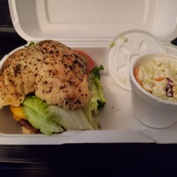 The Roadstop - Cheeseburger with parmesan beer bread and coleslaw