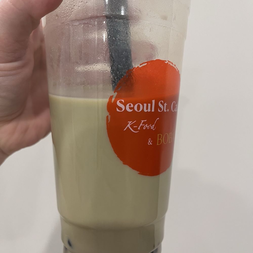 Brown grainy matcha boba Brown grainy matcha boba