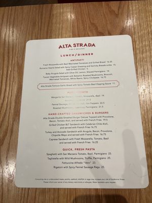 Menu photo 3 Alta Strada Boston, MA