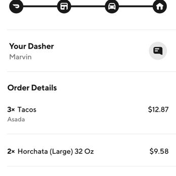 It's showing here the total for 3 Tacos