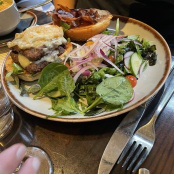 Square 1682 - Brunch Burger w/ salad - New American Near Me - Philadelphia, Pennsylvania Square 1682 - Brunch Burger w/ salad - New American Near Me - Philadelphia, Pennsylvania