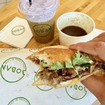 Boban - Au Jus Beef Banh Mi + Ube coffee - Vietnamese Near Me - Cypress, California
