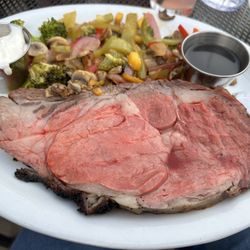 The Ponderosa Bar & Grill - Prime Rib special, ordered with double veggies and no potatoes