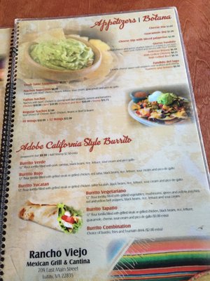 Menu photo 5 Rancho Viejo Luray, VA Menu photo 5 Rancho Viejo Luray, VA