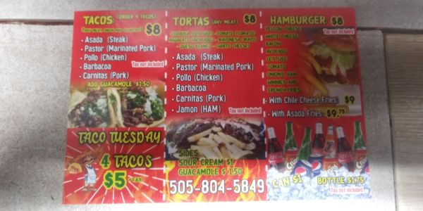 Menu photo 1 El Bukanax Albuquerque, NM