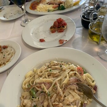Acqua e Farina - Special of the day Alfredo w chicken and some veggies & chicken parmigiana + we had the brucceta appetizer. - Italian Near Me - Hayward, California Acqua e Farina - Special of the day Alfredo w chicken and some veggies & chicken parmigiana + we had the brucceta appetizer. - Italian Near Me - Hayward, California