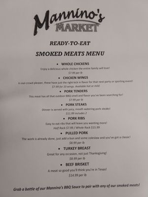 Menu photo 2 Mannino's Market Cottleville, MO Menu photo 2 Mannino's Market Cottleville, MO