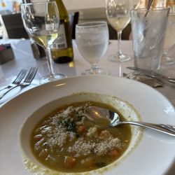 Fino Ristorante - Pea Soup and entrees coming. Wine. Yes.