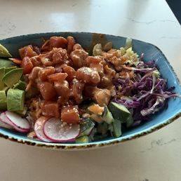 Poke bowl with ahi tuna.