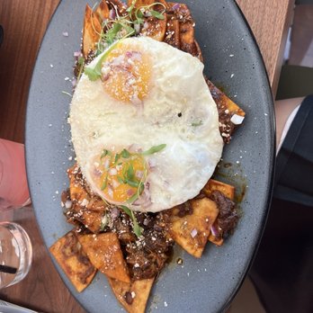 The Mission - Red pork chilaquiles - Latin American Near Me - Gilbert, Arizona