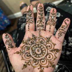 Henna Designs Prayers To Wear - Henna Prayer Designed on my left palm.