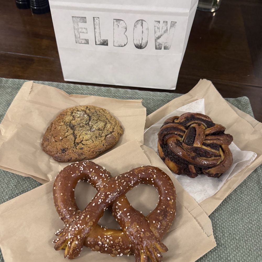 Elbow Bread - Corn meal chocolate chip cookie, Salted sweet potato pretzel hug, and chocolate babka - Bakeries Near Me - New York, New York Elbow Bread - Corn meal chocolate chip cookie, Salted sweet potato pretzel hug, and chocolate babka - Bakeries Near Me - New York, New York
