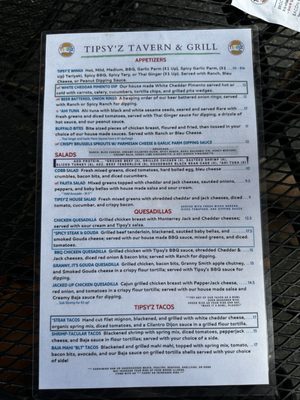 Menu photo 1 Tipsy'z Tavern & Grill High Point, NC Menu photo 1 Tipsy'z Tavern & Grill High Point, NC