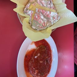 Taqueria La Placita - Delicious Chile relleno with tortilla. Yum!!!