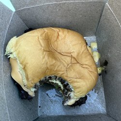 Bad Luck Burger after my first bite. Yum!