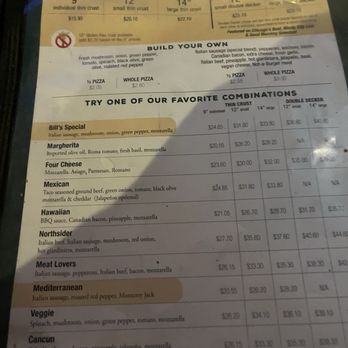 Bill's Pizza & Pub - Menu... so dark it is hard to read - Pizza Near Me - Mundelein, Illinois Bill's Pizza & Pub - Menu... so dark it is hard to read - Pizza Near Me - Mundelein, Illinois