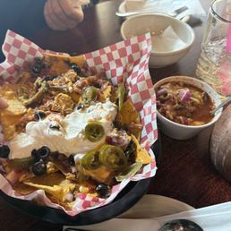 Smoked Chicken Nachos, Smoked Tri-Tip Chili Cup